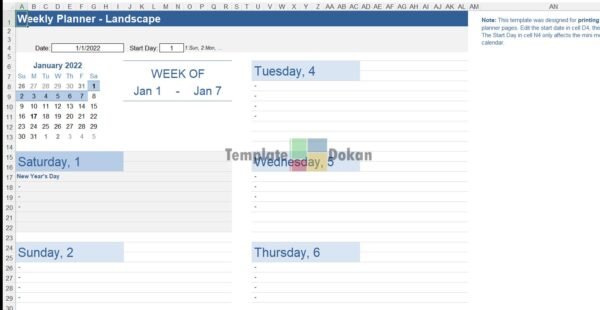 Weekly Planner Landscape